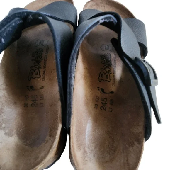 Birkenstock Birki's Dijon Black Crossover Sandals (7) - Picture 8 of 9